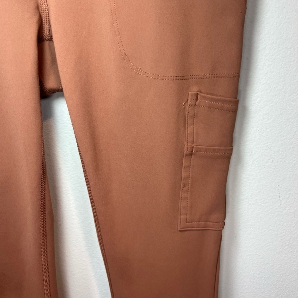 Avalanche High Waisted Cargo Legging Pants Brown Terracotta Pockets Hiking Small - Picture 7 of 14